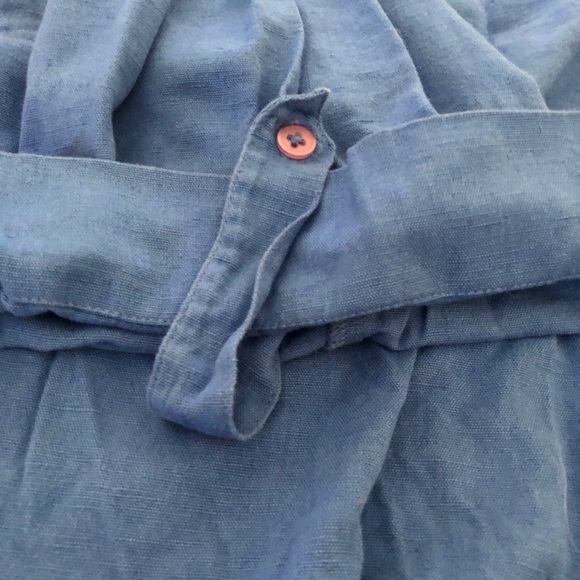 Blue Lace Up 3/4 Rolled Sleeve Top - Picture 4 of 13